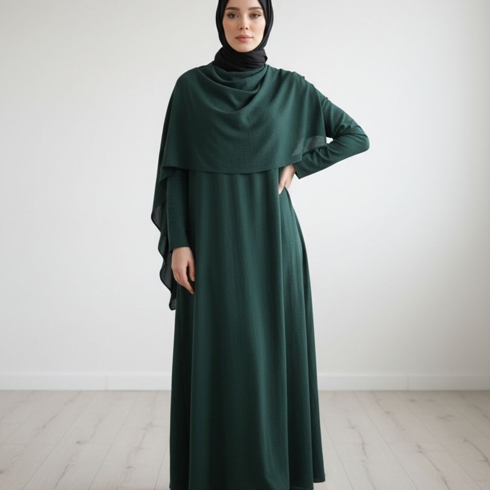 Chic Long Sleeve Green Dress